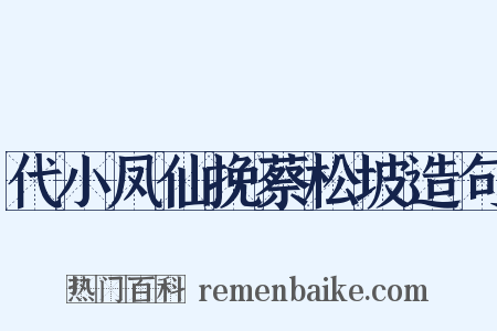 代小凤仙挽蔡松坡造句是什么意思的图片